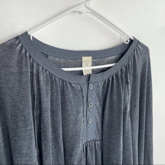 FREE PEOPLE WE THE FREE Gray Blue Slouchy Top - Picture 3 of 5